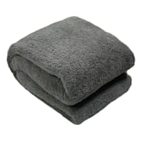 Dark Grey Sherpa Bed Blanket, King