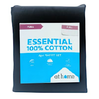 4-Piece Black 200 Thread Count 100% Cotton Sheet Set, Full