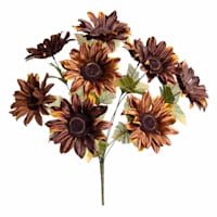 Brown Sunflower Floral Bush, 17.5"