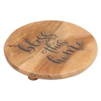 At Home Bless This Home Wood Trivet Brown 8In Dia