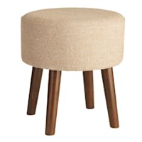 Emmy Stool with Dark Wooden Legs, Brown