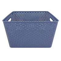 Y-Weave Navy Peony Storage Basket, Small