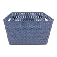 Y-Weave Navy Peony Storage Basket, Medium