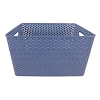 Y-weave Navy Peony Storage Basket, Large