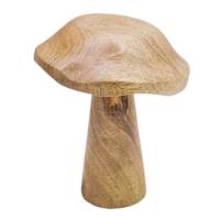 Honeybloom Mango Wood Mushroom Decor, 4"