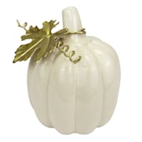 Providence White Ceramic Pumpkin, 3"