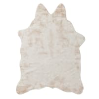 Durango Ivory Faux Cowhide Accent Rug, 3x5