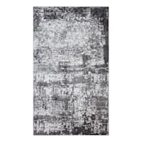 (D612) Crosby St. Freya Black Abstract Accent Rug, 3x5