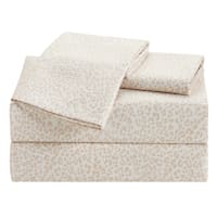 4-Piece Leopard Print Cooling Microfiber Sheet Set, Full