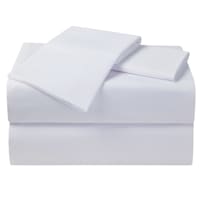 4-Piece White Cooling Microfiber Sheet Set, Queen