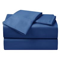 4-Piece Navy Blue Cooling Microfiber Sheet Set, Queen