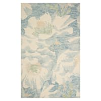 (A520) Dianna Blue Floral Area Rug, 5x7
