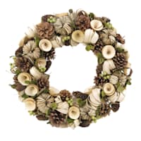 Honeybloom Pinecone & Pumpkin Wreath, 18"