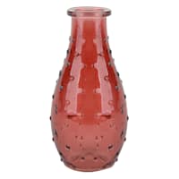 Red Glass Dot Bud Vase, 5.5"