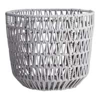Round Poly Rope Basket Grey L