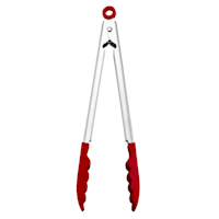 KitchenAid Gourmet Red Silicone Tipped Stainless Steel Tongs