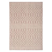 (E527) Beige Moroccan Outdoor Area Rug, 5x7