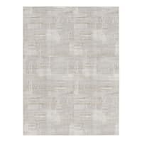 (A523) Glitz Neutral & Silver Geometric Area Rug, 5x8
