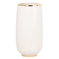 Providence White & Gold Electroplated Ceramic Vase, 9"