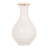 Providence White & Gold Electroplated Ceramic Vase, 6"