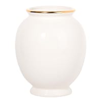 Providence White & Gold Electroplated Ceramic Vase, 7"