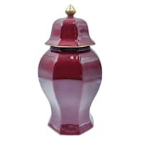 Providence Burgundy Ceramic Jar, 12"