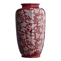 Providence Red Patterned Vase, 13"