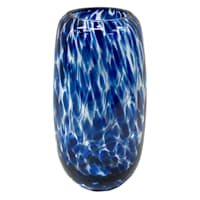 Providence Blue Frit Glass Vase, 9"