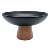 Crosby St. Black Ceramic Bowl Pedestal, 10.5x6.5