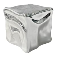Crosby St. Silver Wavy Cube, 3"