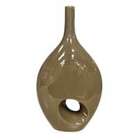 Crosby St. Brown Ceramic Vase, 15"