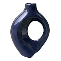 Crosby St. Blue Ceramic Vase, 8"