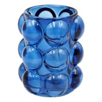 Navy Blue Glass Votive Candle Holder, 3x4