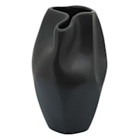 Remi Black Ceramic Vase, 10"