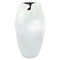 Remi White Ceramic Vase, 6"