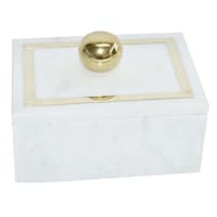 Providence Marble Rectangular Box with White Knob, 7x5