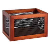 Wood & Metal Rectangle Storage Basket, Medium