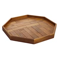 Honeybloom Large Octagon Acacia Wood Tray, 19.7"