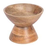 Honeybloom Natural Wood Bowl with Stand, 8"