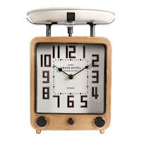 Honeybloom Yellow Scale Metal Clock, 11.5"