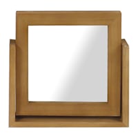Brown Square Wood Mirror, 8.5x9
