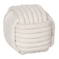 Honeybloom White Rope Ball Pillow, 4.5"