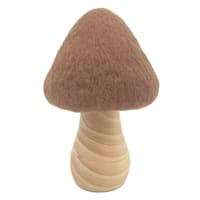 Honeybloom Felt Wood Mushroom Figurine, 6.5"