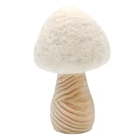 Honeybloom Felt Wood Mushroom Figurine, 4.5"