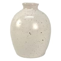 White Speckled Ceramic Vase, 5"