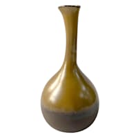 Honeybloom Brown Long Neck Ceramic Vase, 9.5"