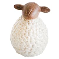 Honeybloom Ivory Ceramic Sheep Figurine, 6"