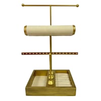 Providence Gold Metal & Fabric Jewelry Stand
