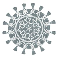 Blue Round Tufted Bath Rug, 24"