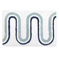 Blue Rainbow Tufted Bath Rug, 20x30